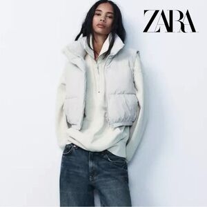 NWOT Zara Cropped Puffer Vest